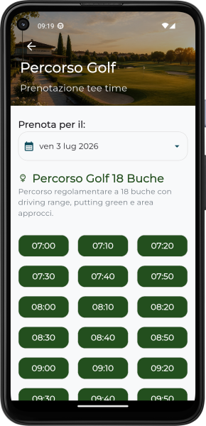 Applicazione Mobile per Circolo Privato - Campo Golf