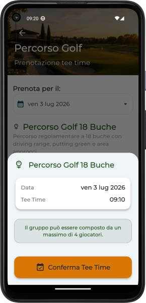 Applicazione Mobile per Circolo Privato - Prenotazione Tee Time