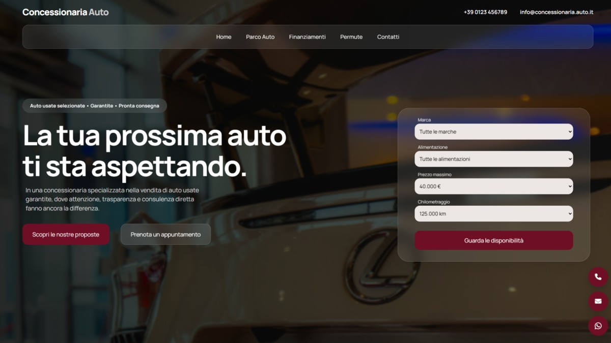 Sito Web per Concessionaria Auto