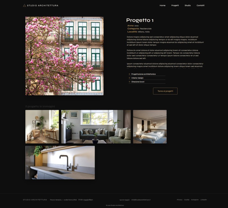 Sito Web per Studio di Architettura - Scheda Progetto
