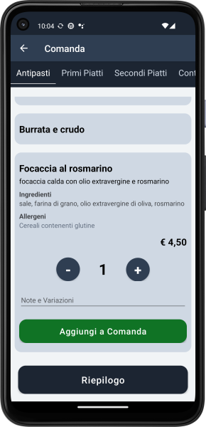 Suite Gestionale per Impresa di Ristorazione - Mobile - Comanda