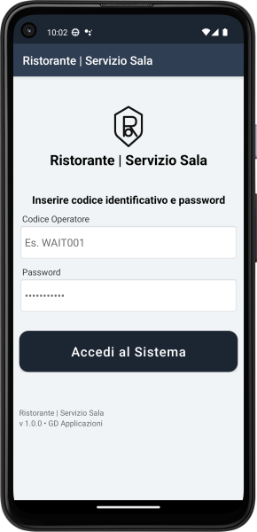 Suite Gestionale per Impresa di Ristorazione - Mobile - Login