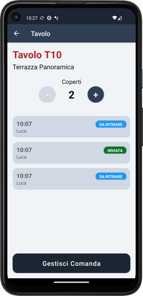 Suite Gestionale per Impresa di Ristorazione - Mobile - Tavolo